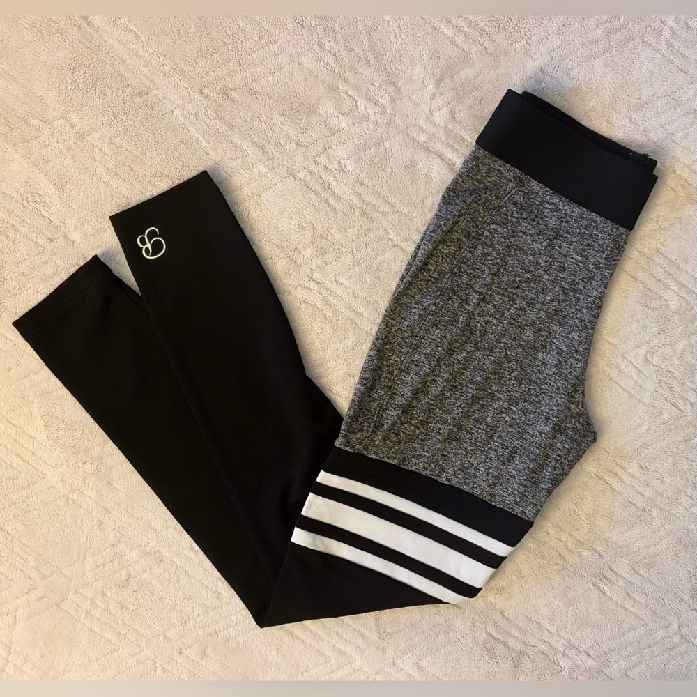 Bombshell Sportswear Black and Gray Leggings Small